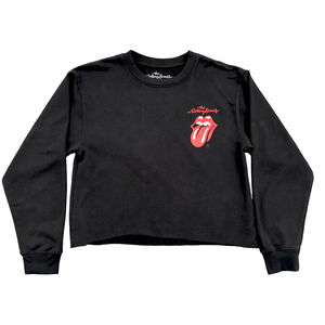 Rolling‎ Stones Cropped Long Sleeve Shirt Womens Size Small/Medium Rock Band